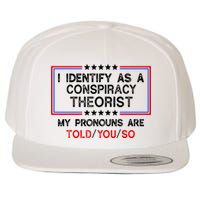 I Identify As A Conspiracy Theorist Pronouns Are Told You So Wool Snapback Cap