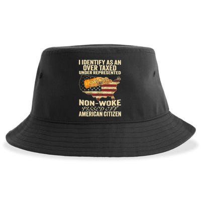 I Identify As An Over Taxed Under (On Back) Sustainable Bucket Hat