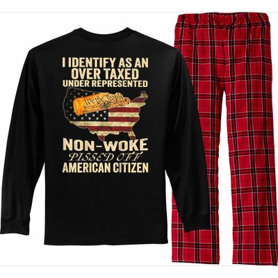 I Identify As An Over Taxed Under (On Back) Long Sleeve Pajama Set