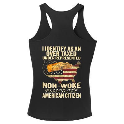 I Identify As An Over Taxed Under (On Back) Ladies PosiCharge Competitor Racerback Tank