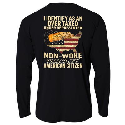 I Identify As An Over Taxed Under (On Back) Cooling Performance Long Sleeve Crew