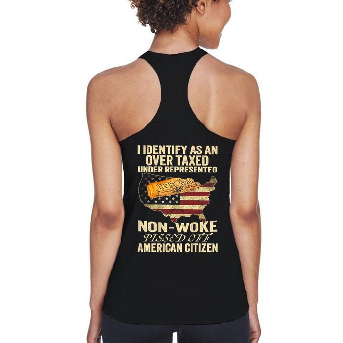 I Identify As An Over Taxed Under (On Back) Womens Tank Top