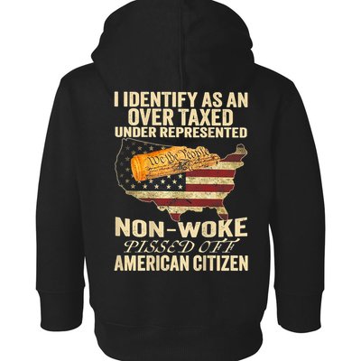 I Identify As An Over Taxed Under (On Back) Toddler Hoodie