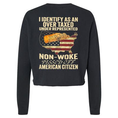 I Identify As An Over Taxed Under (On Back) Cropped Pullover Crew