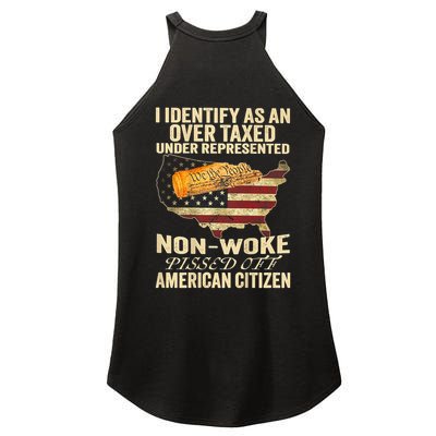 I Identify As An Over Taxed Under (On Back) Women's Perfect Tri Rocker Tank