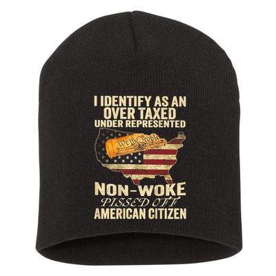 I Identify As An Over Taxed Under (On Back) Short Acrylic Beanie