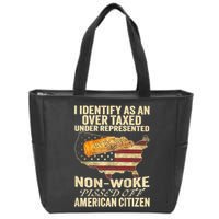 I Identify As An Over Taxed Under (On Back) Zip Tote Bag
