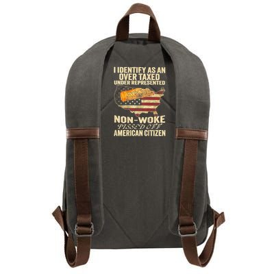 I Identify As An Over Taxed Under (On Back) Cotton Canvas Backpack