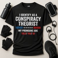 I Identify As A Conspiracy Theorist My Pronouns Are Told You Performance Shirt