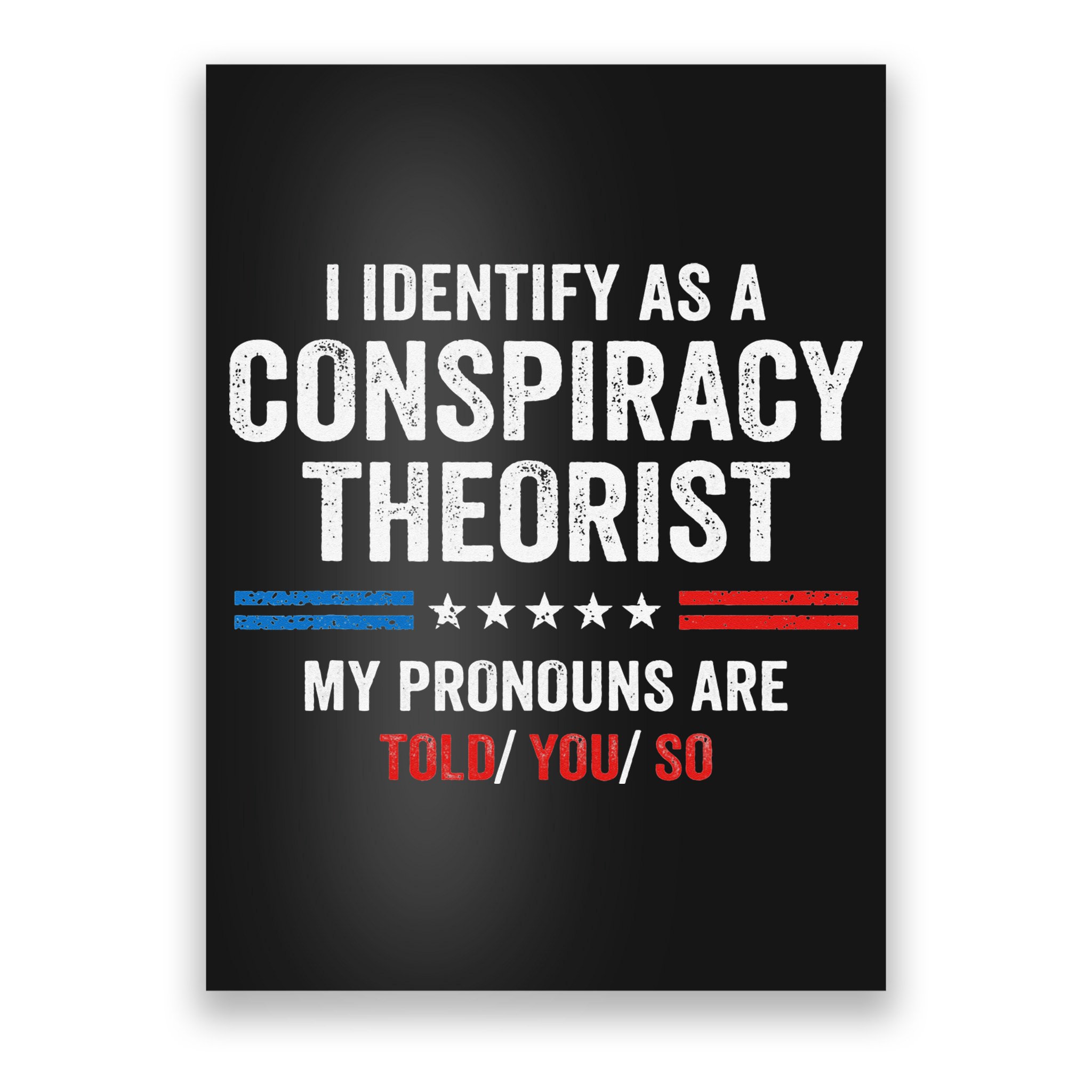 I Identify As A Conspiracy Theorist My Pronouns Are Told You Poster