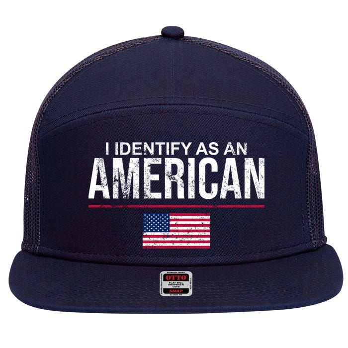 I Identify As An American USA FLAG 7 Panel Mesh Trucker Snapback Hat