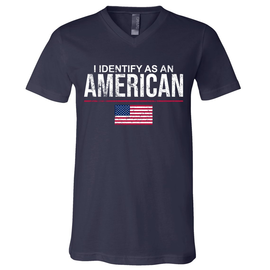 I Identify As An American USA FLAG V-Neck T-Shirt
