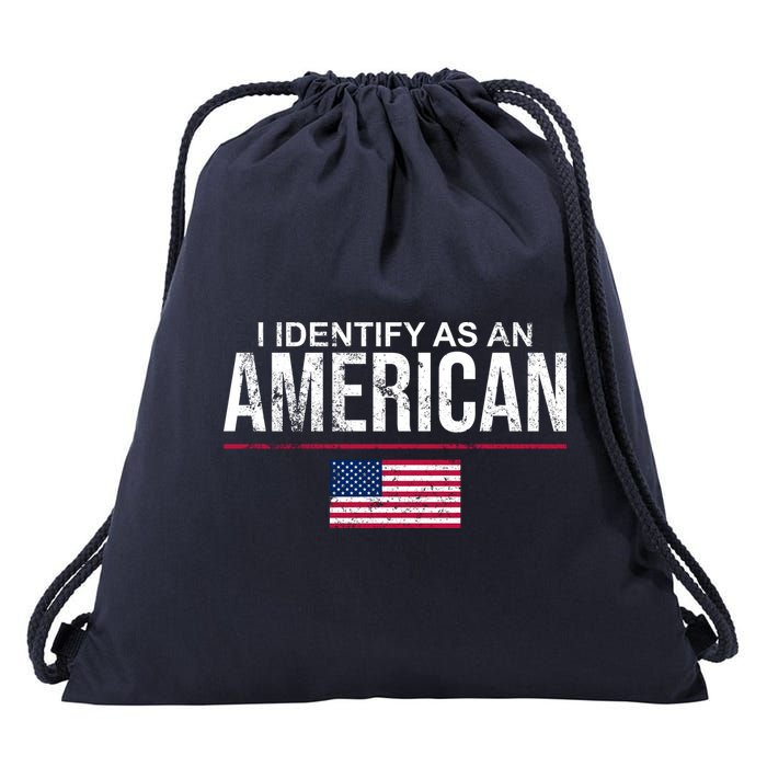 I Identify As An American USA FLAG Drawstring Bag
