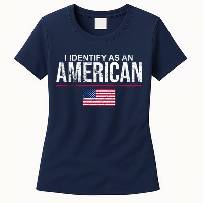 I Identify As An American USA FLAG Womens T-Shirt