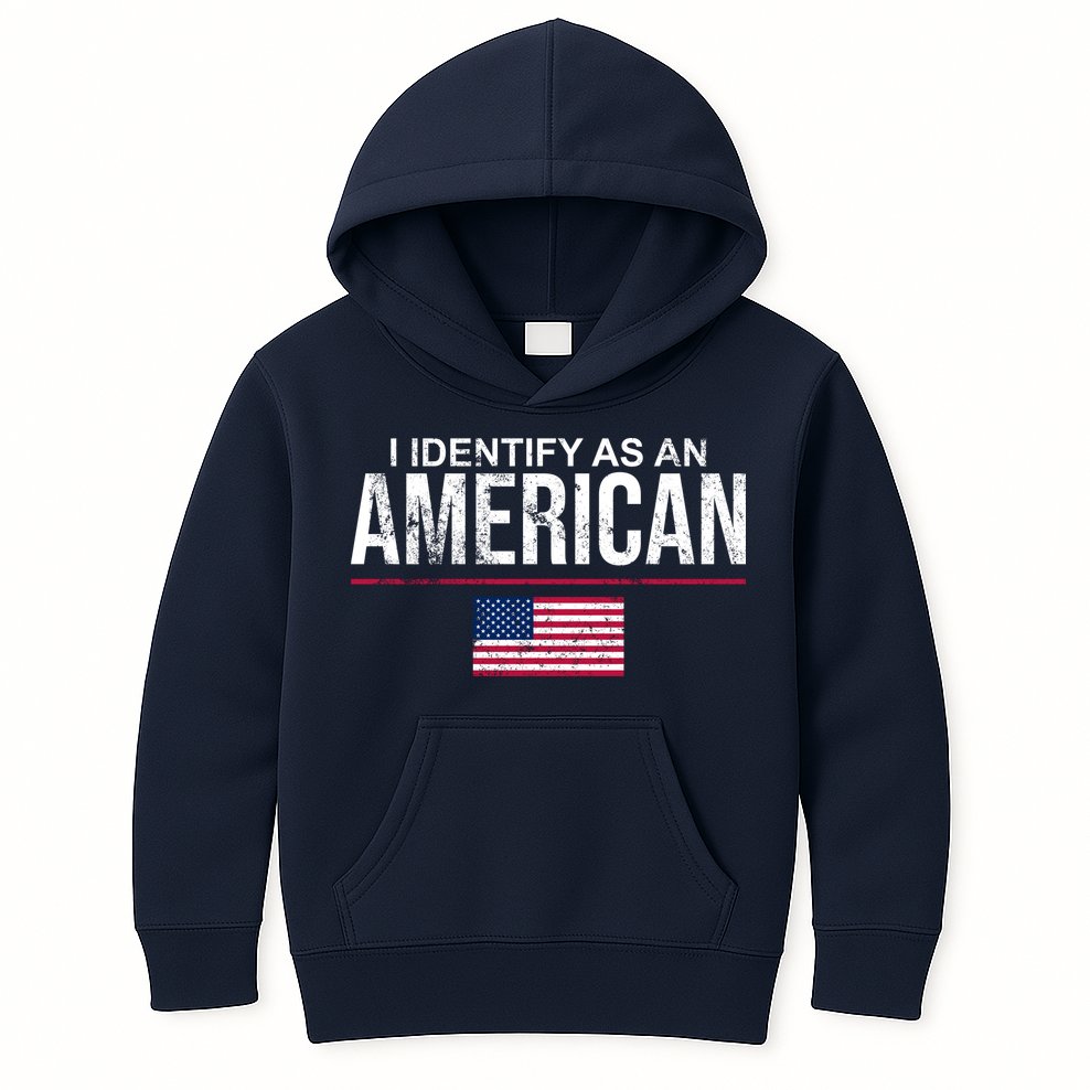 I Identify As An American USA FLAG Kids Hoodie
