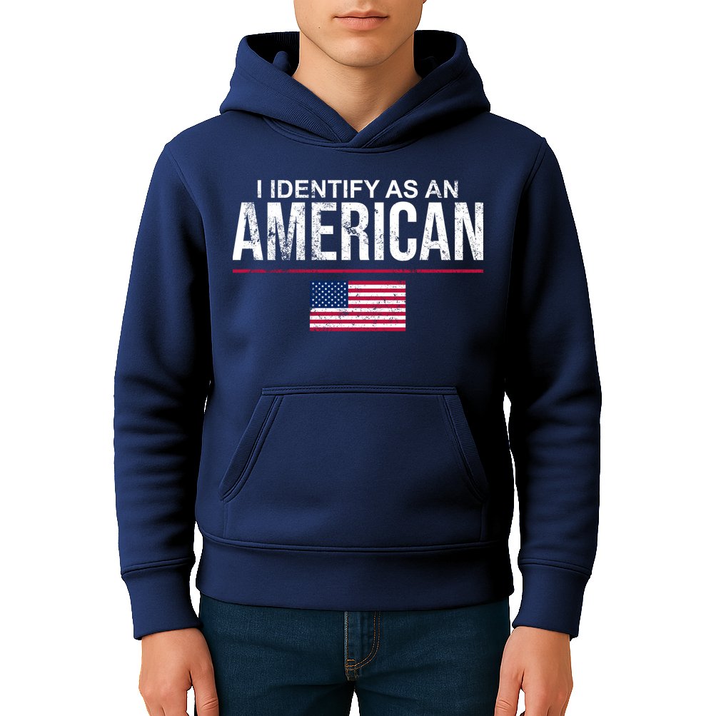 I Identify As An American USA FLAG Kids Hoodie