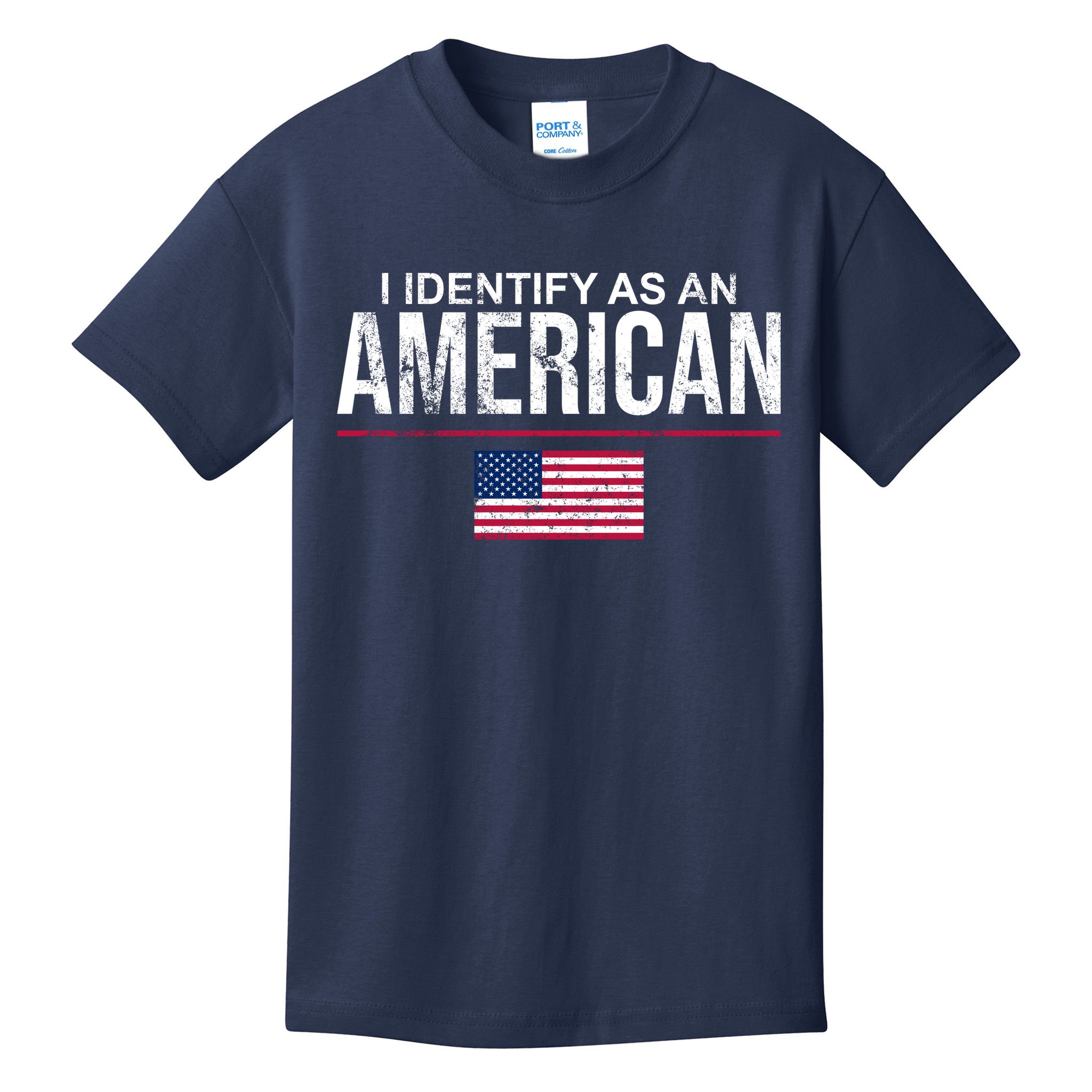 I Identify As An American USA FLAG Kids T-Shirt