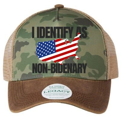 I Identify As Non Bidenary Legacy Tie Dye Trucker Hat