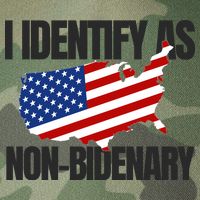 I Identify As Non Bidenary Legacy Tie Dye Trucker Hat