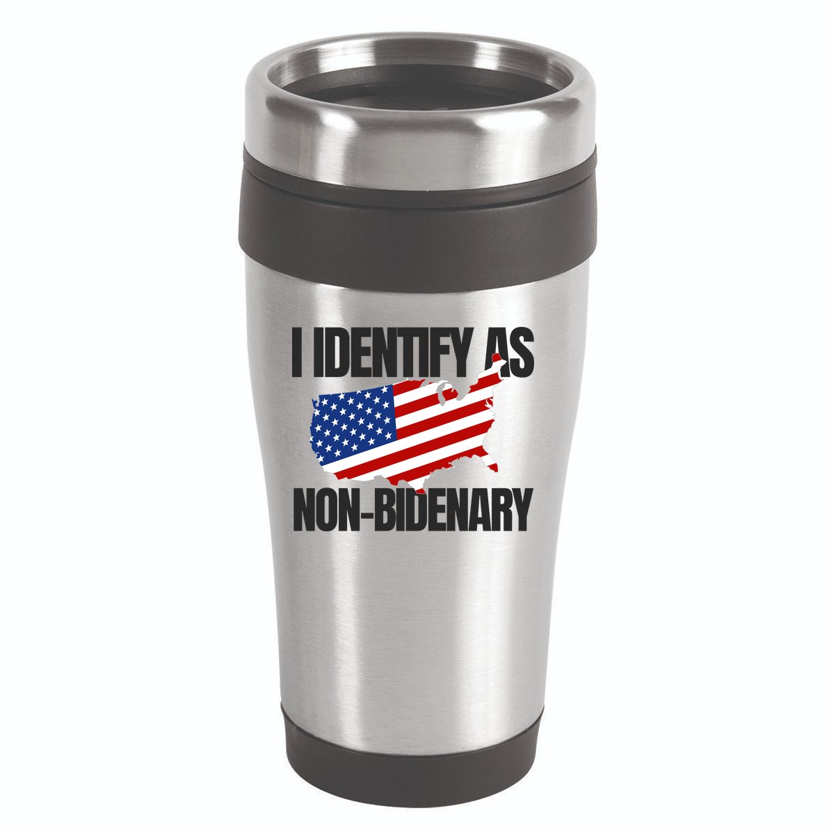 I Identify As Non Bidenary 16oz Travel Tumbler