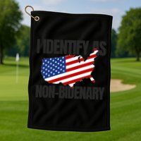 I Identify As Non Bidenary Golf Towel