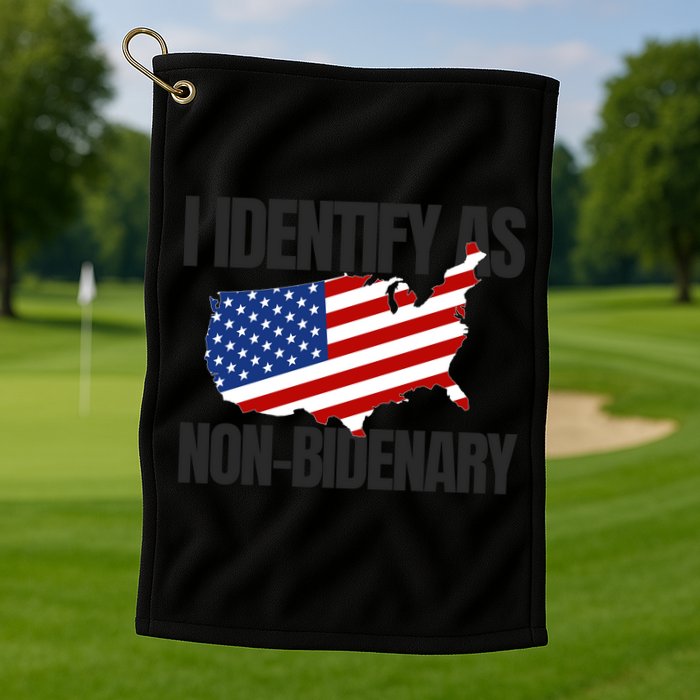 I Identify As Non Bidenary Golf Towel