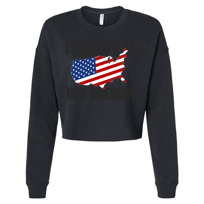 I Identify As Non Bidenary Cropped Pullover Crew