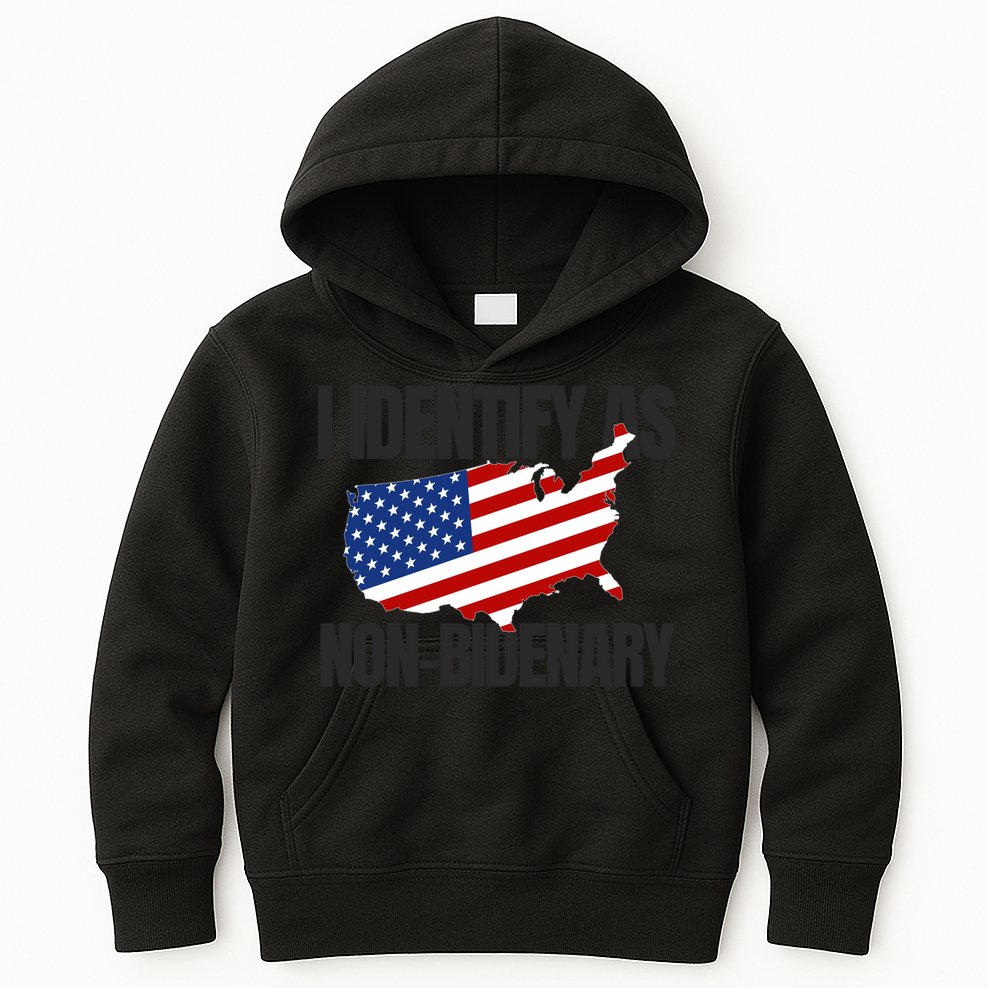 I Identify As Non Bidenary Kids Hoodie
