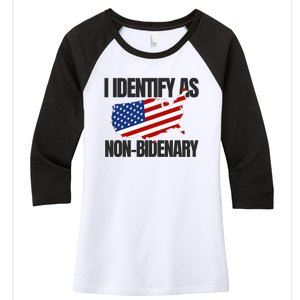 I Identify As Non Bidenary Women's Tri-Blend 3/4-Sleeve Raglan Shirt