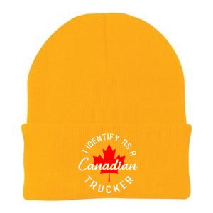 I Identify As A Canadian Trucker Knit Cap Winter Beanie