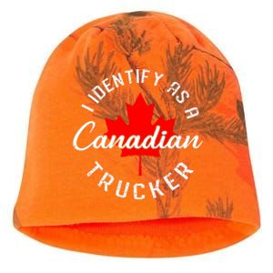 I Identify As A Canadian Trucker Kati - Camo Knit Beanie