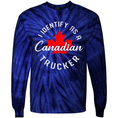 I Identify As A Canadian Trucker Tie-Dye Long Sleeve Shirt