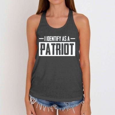 I Identify As A Patriot Women's Knotted Racerback Tank