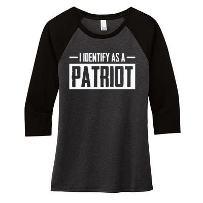 I Identify As A Patriot Women's Tri-Blend 3/4-Sleeve Raglan Shirt