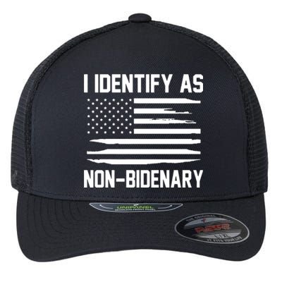 I Identify As Non Bidenary Flexfit Unipanel Trucker Cap