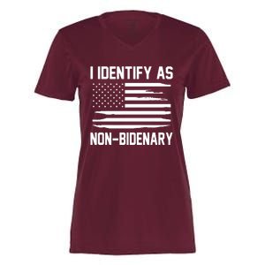 I Identify As Non Bidenary Women's Momentum V-Neck T-Shirt