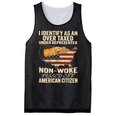 I Identify As An Over Taxed Under Mesh Reversible Basketball Jersey Tank