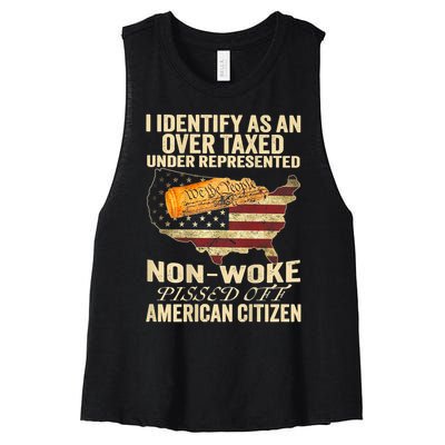 I Identify As An Over Taxed Under Women's Racerback Cropped Tank