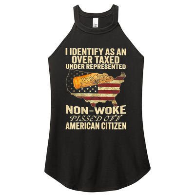 I Identify As An Over Taxed Under Women's Perfect Tri Rocker Tank