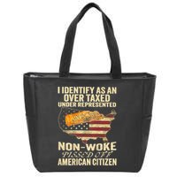 I Identify As An Over Taxed Under Zip Tote Bag