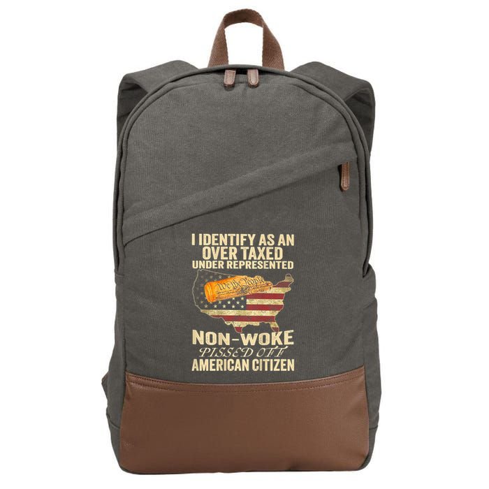 I Identify As An Over Taxed Under Cotton Canvas Backpack