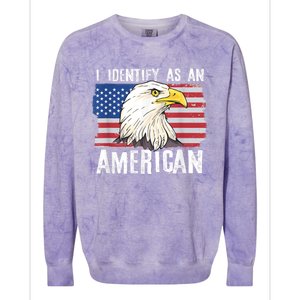 I Identify As An American Proud Us American Colorblast Crewneck Sweatshirt