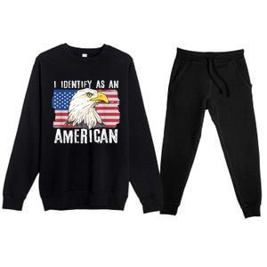 I Identify As An American Proud Us American Premium Crewneck Sweatsuit Set