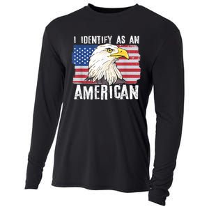 I Identify As An American Proud Us American Cooling Performance Long Sleeve Crew