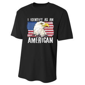 I Identify As An American Proud Us American Performance Sprint T-Shirt