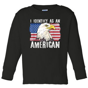 I Identify As An American Proud Us American Toddler Long Sleeve Shirt