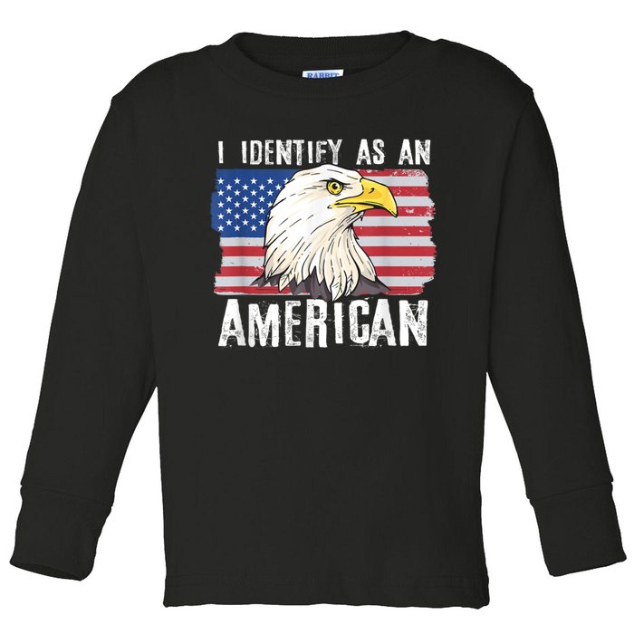 I Identify As An American Proud Us American Toddler Long Sleeve Shirt