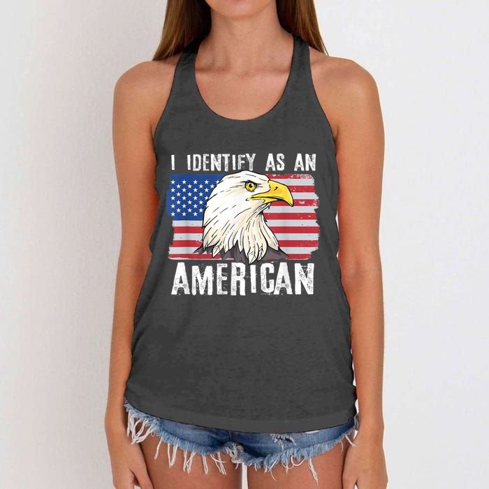 I Identify As An American Proud Us American Women's Knotted Racerback Tank