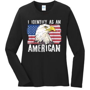 I Identify As An American Proud Us American Ladies Long Sleeve Shirt