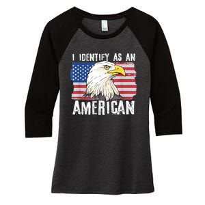 I Identify As An American Proud Us American Women's Tri-Blend 3/4-Sleeve Raglan Shirt